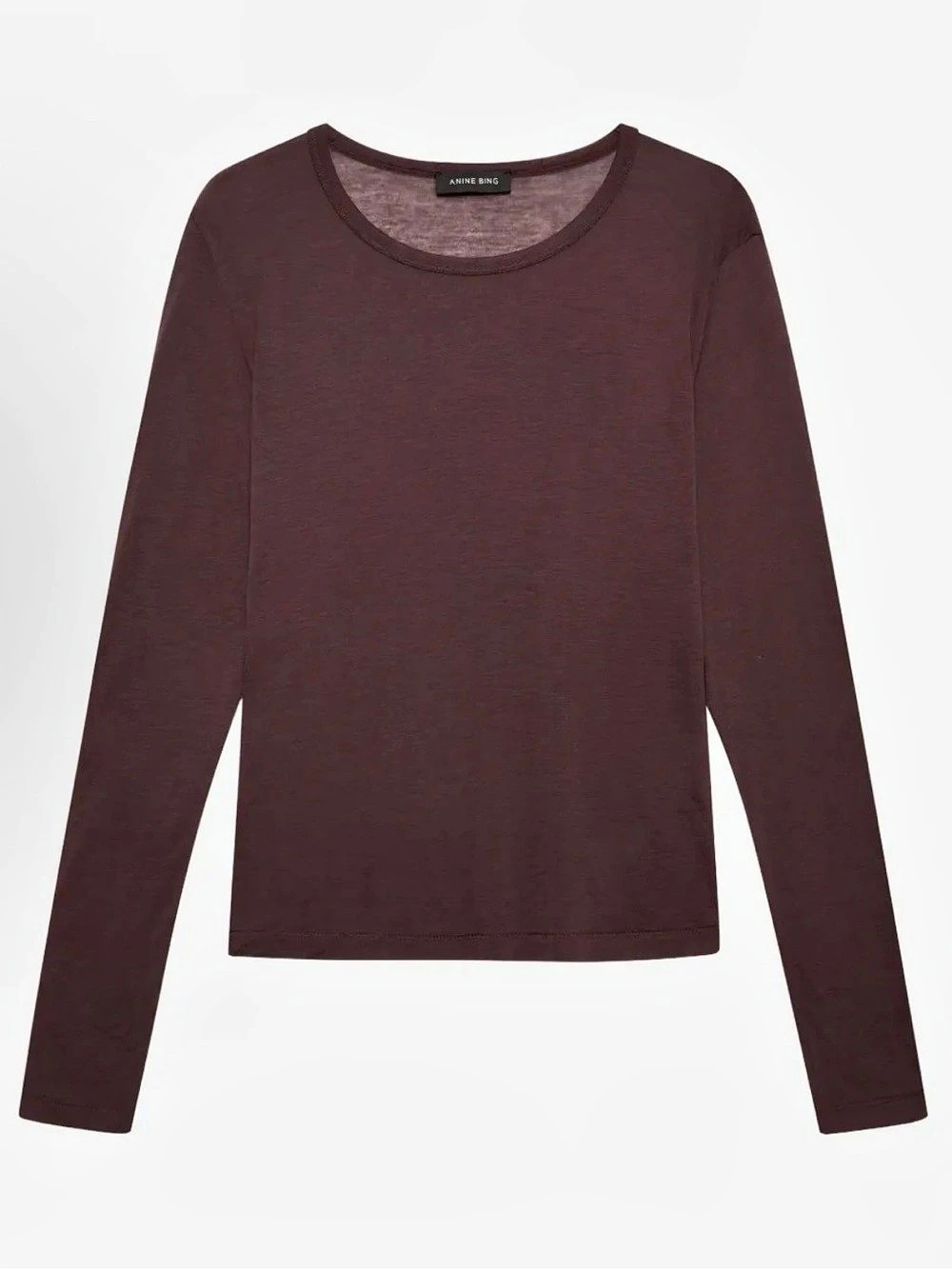 NEW Anine Bing Sylvie Long Sleeve Tee Brown